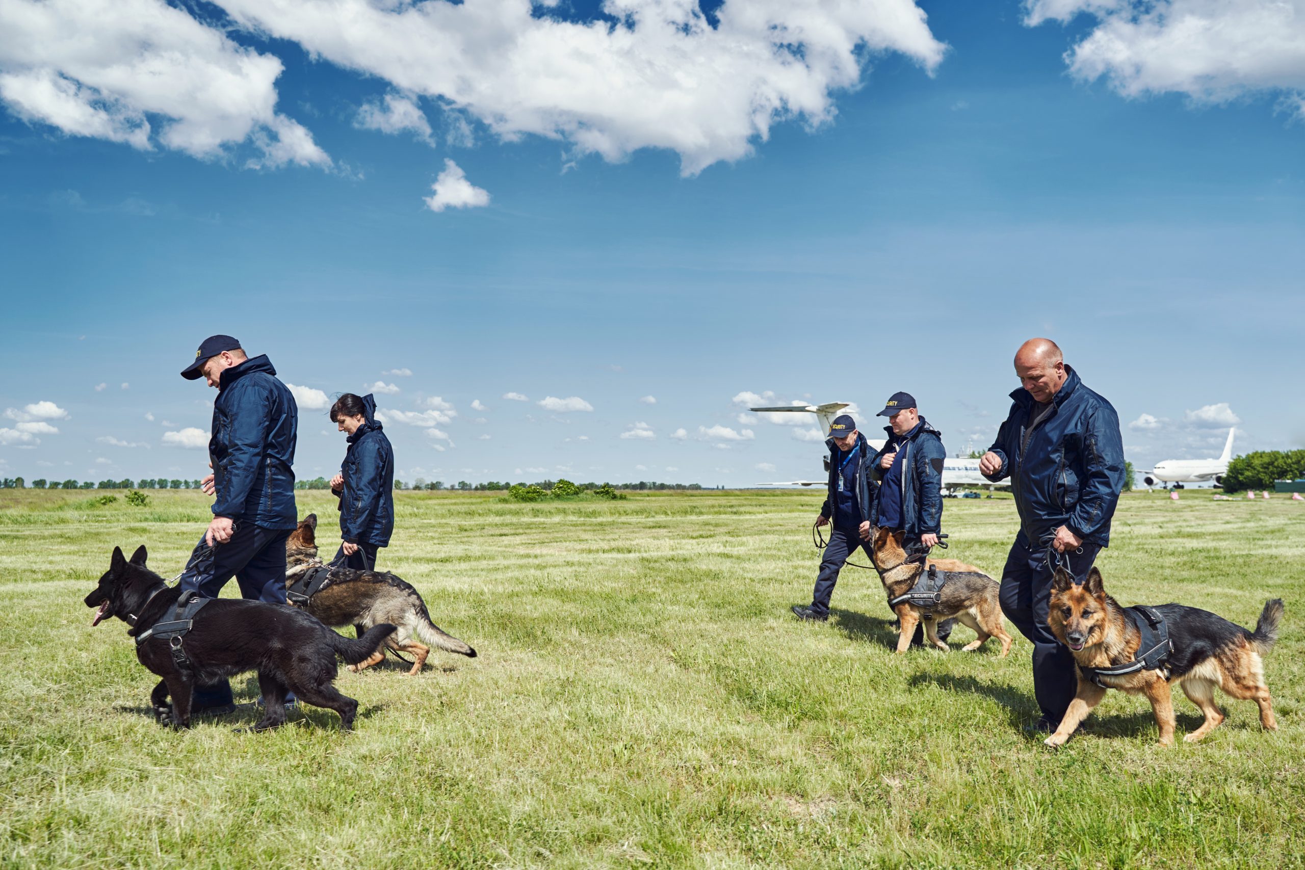 VIP Security Service officers, with their dogs.